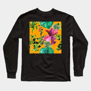 Seamless tropical flower Long Sleeve T-Shirt